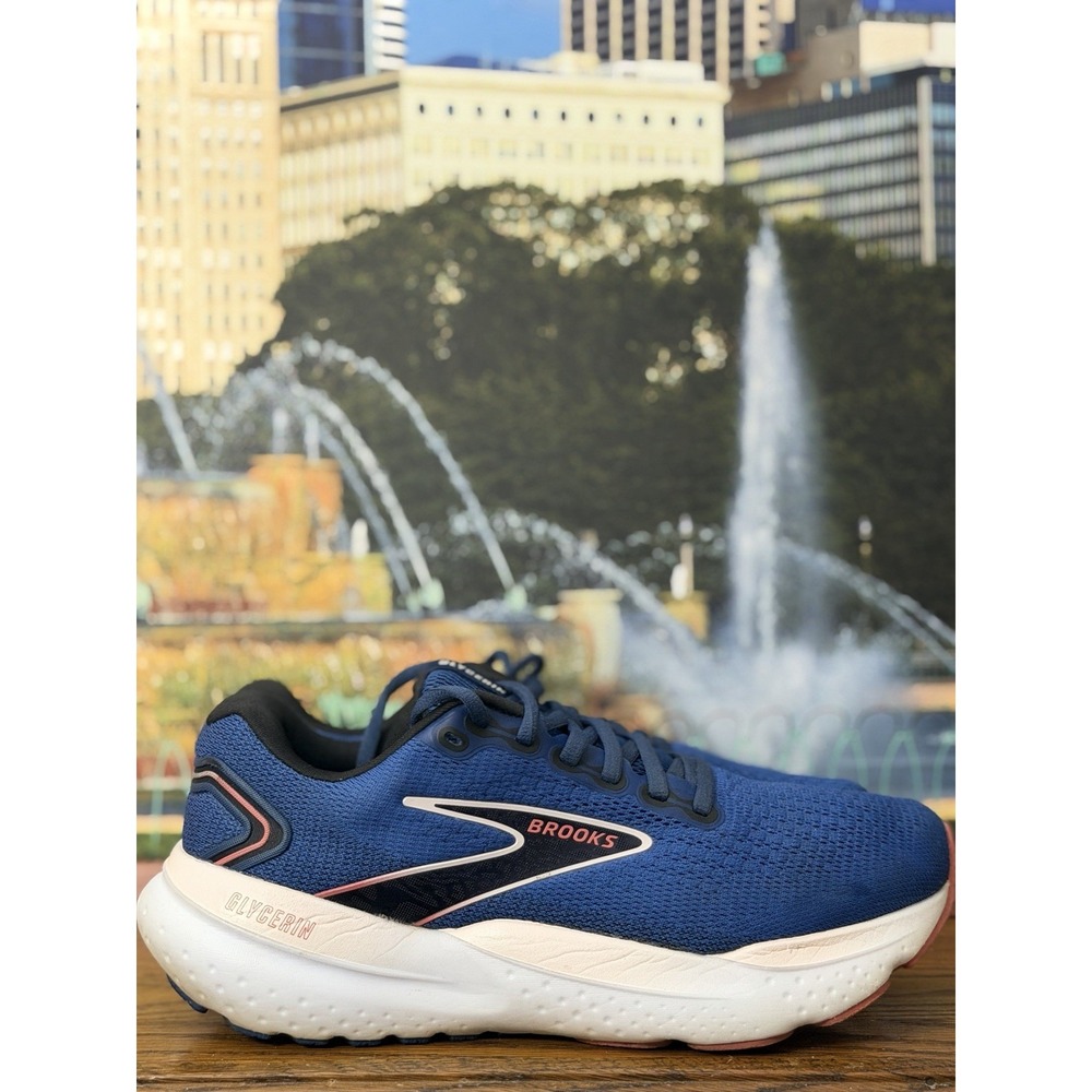 Brooks Glycerin 21 Women's Size 8.5 D Shoes Blue Running Sneaker White Sole